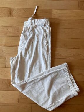 GU White Drawstring Casual Pants